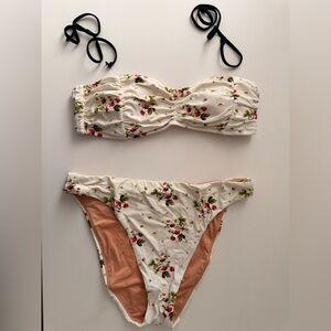 J. Crew - like new - floral / strawberry print bikini - size small